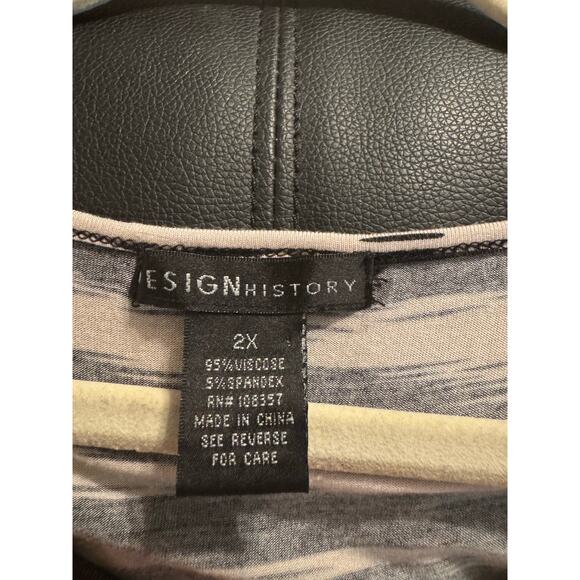 Design History Black & Ivory Abstract Stripe Plus Size Tunic Top 2X - Picture 5 of 5